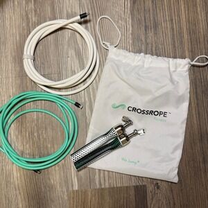 Crossrope Get Lean Weighted Jump Rope Set Slim Handles 1/4lb 1/2lb Ropes Bag